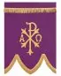 Mobile Preview: Fahne violett, 125 x 90 cm PX, Kreuzsymbol gestickt