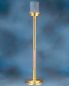 Preview: Flambeauxstab Holz 65 cm Messing mit Plexiglaszylinder