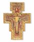 Preview: Franziskuskreuz 7 x 10 cm Holzkreuz mit Kunstdruck