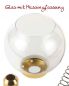 Preview: Flambeaux mit Glas 100 cm Aluminium gold eloxiert