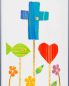Preview: Taufkerze 265 x 50 mm Glaube Liebe Hoffnung