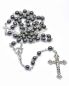 Preview: Rosenkranz Perlen Hämatit, 6 mm Ø, versilbert gekettelt