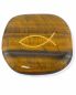 Preview: Handschmeichler Tigerauge 4 x 4 cm, mit Fischsymbol