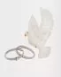 Mobile Preview: Hochzeitskerze 300 x 80 mm Tauben Ringe weiß & beige