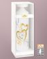 Preview: Hochzeitskerze 275 x 70 mm goldene Herzen Silberranken