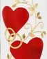 Preview: Hochzeitskerze zwei Herzen rot & gold 275 x 80 mm