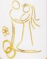 Preview: Hochzeitskerze vintage Paar rosa & gold 275 x 80 mm