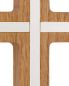 Preview: Holzkreuz Eiche, 10 x 22 cm mit silberfarbiger Einlage