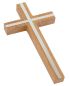 Preview: Holzkreuz Eiche, 10 x 22 cm mit silberfarbiger Einlage