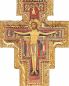 Preview: Franziskuskreuz 7 x 10 cm Holzkreuz mit Kunstdruck