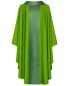 Preview: Kasel grün 132x170 cm mit Rundkragen mit Mittelstab