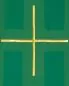 Mobile Preview: Kasel grün mit gold gesticktem Kreuz, Rundkragen