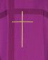 Preview: Kasel violett  mit gestickten Goldkreuz und Rundkragen