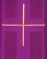 Preview: Kasel violett, mit Rundkragen gold gesticktes Kreuz