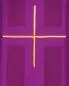Preview: Kasel violett, mit Rundkragen gold gesticktes Kreuz