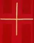 Preview: Kasel rot, mit Rundkargen gold gesticktes Kreuz