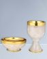 Preview: Kelch 19 cm vergoldet Mantel, solider Bergkristall