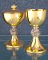 Preview: Ziborium 19 cm vergoldet Nodus Fisch & Brot