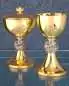Preview: Ziborium 19 cm vergoldet Nodus Fisch & Brot