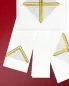 Mobile Preview: Kelchgarnitur weiß 4-teilig goldenes Kreuz gestickt