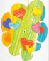 Preview: Taufkerze Lebensbaum bunt 265x60 mm Wachsauflagen