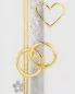 Preview: Hochzeitskerze oval 240 mm silber gold Ringe & Blumen