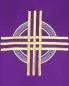 Preview: Kasel SALVATOR MUNDI bestickt violett 95 % Wolle