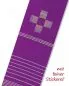 Preview: Diakonstola violett Kreuze gestickt 94 % Schurwolle