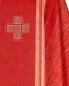 Preview: Kasel rot 3 Kreuze gestickt Wolle & Seide, mit Kragen