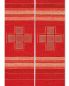 Preview: Stola Wolle & Seide, rot 140 cm, Kreuze gestickt