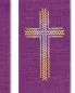 Preview: Doppelstola weiß/violett mit gestickten Kreuzen