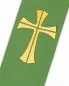 Preview: Diakonstola strapazierfähig grün Kreuz, A & O gestickt