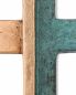 Preview: Schmuckkreuz Bronze grün patiniert 14 x 8 cm