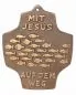 Mobile Preview: Kommunionkreuz 8 x 9 cm Bronze, MIT JESUS...