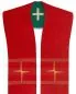 Preview: Wendestola Priester 140 cm rot & grün Kreuz gestickt