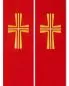 Preview: Priesterstola rot 138 cm gold gestickte Kreuzsymbolik