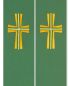 Preview: Priesterstola mit gestickter Kreuzsymbolik, grün
