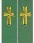 Preview: Priesterstola mit gestickter Kreuzsymbolik, grün