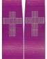 Preview: Stola Wolle & Seide violett 140cm Kreuze gestickt