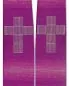 Preview: Stola Wolle & Seide violett 140cm Kreuze gestickt