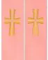 Preview: Priesterstola mit gestickter Kreuzsymbolik, rosa