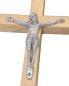 Preview: Holzkreuz mit silberfarbigem Korpus, 10 x 22 cm