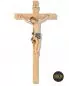 Preview: Kruzifix Kreuzbalken 30 cm Christus geschnitzt 16 cm