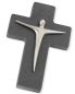 Preview: Schieferkreuz 7,5 x 11,5 cm Korpus aus Feinmetall