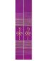 Preview: Priesterstola Pax und A + O violett mit Streifeneinwebe