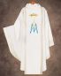 Preview: Kasel aus Wolle mit Lurex AM Mariensymbol gestickt