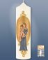 Preview: Madonnen Kerze 300x80 mm verziert mit Maria mit Kind