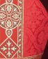 Preview: Nikolausmitra aus Damast rot, goldene Barockbordüre