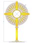 Preview: Monstranz, 38 cm hoch, Strahlenkranz ca. 23 cm Ø