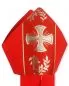 Preview: Nikolausmitra gotisch rot mit Kreuz und Olivenzweig
